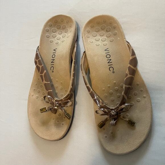 VIONIC Bella II Brownie  flip flop thong sandals 7.5 M - Picture 1 of 7
